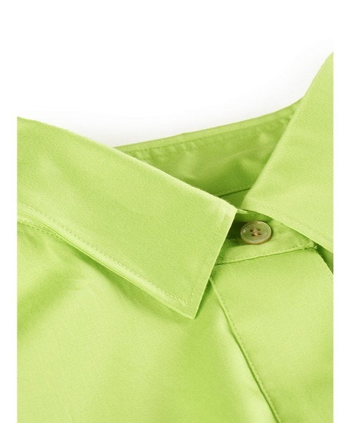 JNBY（ジェーエヌビーワイ）の「Minimalist Stretch-cotton Shirt Dress（シャツワンピース・レディース・ブラック/ホワイト/グリーン・36/34/38）」の10枚目の写真