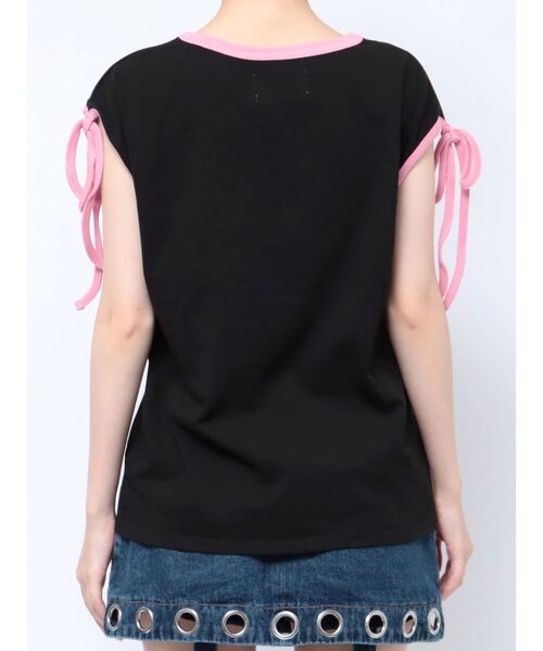 jouetie（ジュエティ）の「スタッズロゴショルダーリボン Tシャツ（Tシャツ/カットソー・レディース・ブラック/レッド/オフホワイト・MEDIUM）」の10枚目の写真