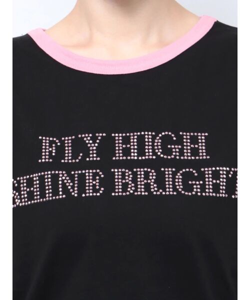 jouetie（ジュエティ）の「スタッズロゴショルダーリボン Tシャツ（Tシャツ/カットソー・レディース・ブラック/レッド/オフホワイト・MEDIUM）」の5枚目の写真