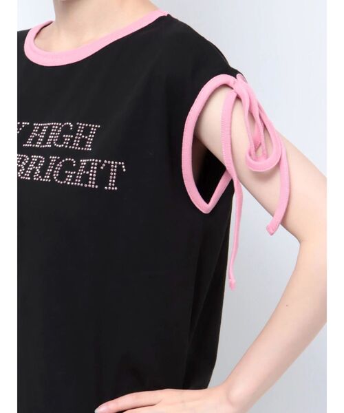 jouetie（ジュエティ）の「スタッズロゴショルダーリボン Tシャツ（Tシャツ/カットソー・レディース・ブラック/レッド/オフホワイト・MEDIUM）」の15枚目の写真