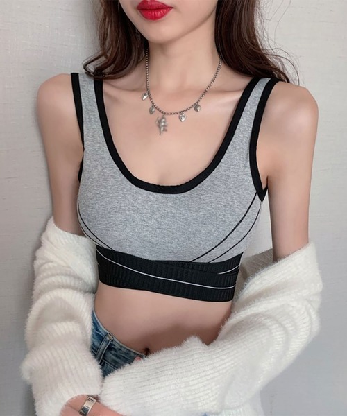NinaetLina(ニナエリナ)の「タンクトップ(タンクトップ・レディース・グレー/ブラック/ホワイト・FREE)」の3枚目の写真