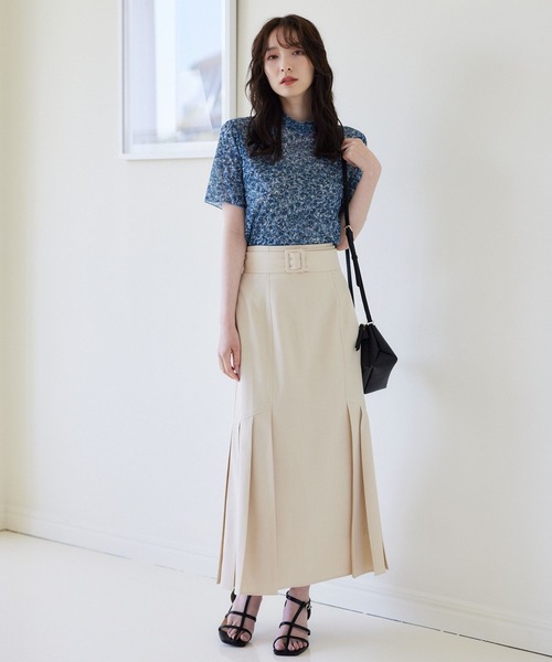 Andemiu(アンデミュウ)の「フルーレットプリントシアーT962803(Tシャツ/カットソー・レディース・ブラウン/イエロー/ブルー・FREE)」の6枚目の写真
