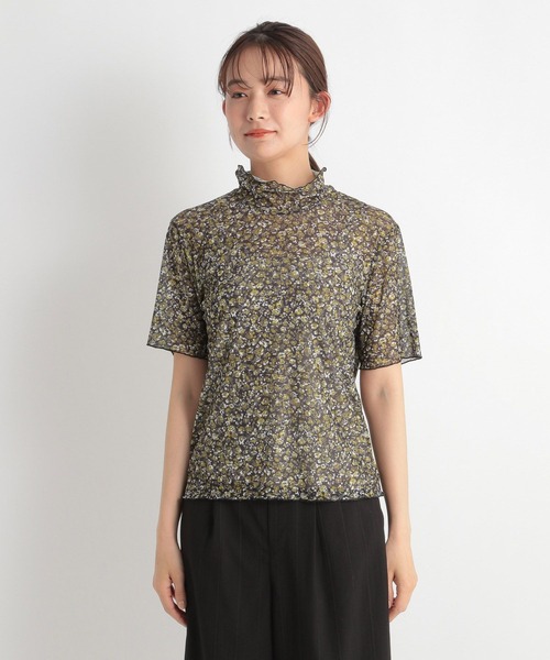 Andemiu(アンデミュウ)の「フルーレットプリントシアーT962803(Tシャツ/カットソー・レディース・ブラウン/イエロー/ブルー・FREE)」の8枚目の写真