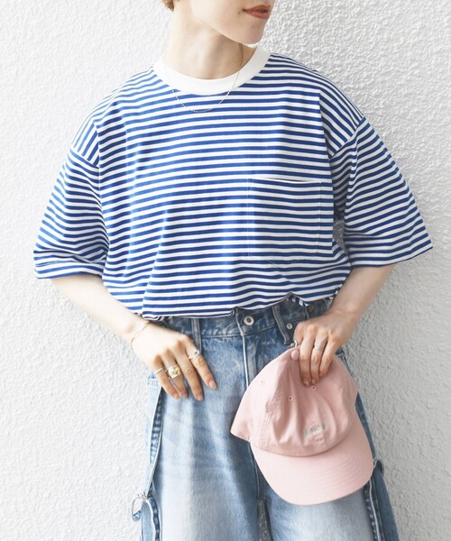 SHIPS any（シップス エニィ）の「SHIPS any: ベーシック ボーダー バリエーション Tシャツ◇（Tシャツ/カットソー・メンズ・コバルトブルー/ロイヤルブルー/ダークブルー/グレー系/ブルー系/ブルー/ダークグレー/ネイビー/チャコールグレー/ライトブルー/スカイブルー/ブラック・SMALL/MEDIUM/LARGE）」の12枚目の写真