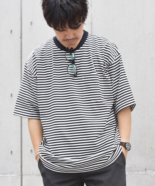 SHIPS any（シップス エニィ）の「SHIPS any: ベーシック ボーダー バリエーション Tシャツ◇（Tシャツ/カットソー・メンズ・コバルトブルー/ロイヤルブルー/ダークブルー/グレー系/ブルー系/ブルー/ダークグレー/ネイビー/チャコールグレー/ライトブルー/スカイブルー/ブラック・SMALL/MEDIUM/LARGE）」の3枚目の写真