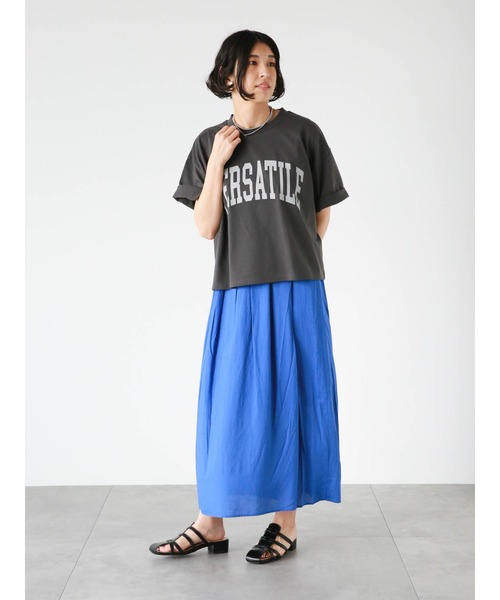 Lugnoncure(ルノンキュール)の「ロゴプリントTシャツ(Tシャツ/カットソー・レディース・イエロー/オフホワイト/チャコールグレー・F)」の8枚目の写真
