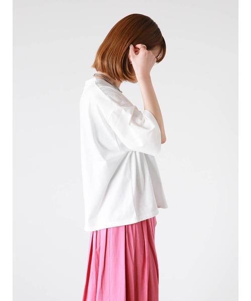 Lugnoncure(ルノンキュール)の「ロゴプリントTシャツ(Tシャツ/カットソー・レディース・イエロー/オフホワイト/チャコールグレー・F)」の15枚目の写真