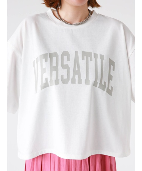 Lugnoncure(ルノンキュール)の「ロゴプリントTシャツ(Tシャツ/カットソー・レディース・イエロー/オフホワイト/チャコールグレー・F)」の18枚目の写真