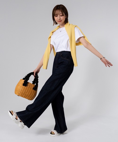 PERSON'S(パーソンズ)の「PERSON'S/パーソンズ OTONA バギー ウエストゴム ボトムス デニムパンツ ジーンズ(デニムパンツ・レディース・ワンウォッシュ/ブラック・L/M/S/XS)」の9枚目の写真