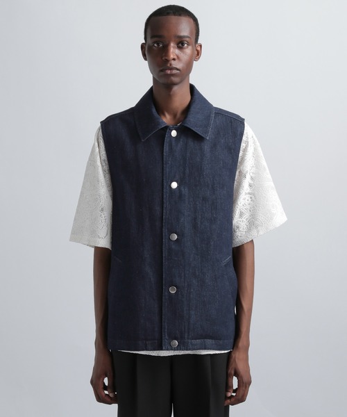 HARE（ハレ）の「ベルテッドデニムベスト(HARE)（ベスト・メンズ・インディゴブルー/ブラック・FREE）」の12枚目の写真