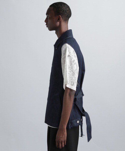 HARE（ハレ）の「ベルテッドデニムベスト(HARE)（ベスト・メンズ・インディゴブルー/ブラック・FREE）」の13枚目の写真