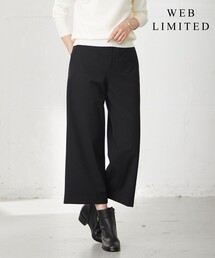 【WEB限定カラーあり・洗える】T/Rアルガンシルク ワイド パンツ