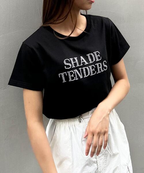 INGNI（イング）の「ラインメタルロゴTシャツ（Tシャツ/カットソー・レディース・ホワイト×シルバー/ローズ系2/ブラック×シルバー・M）」の2枚目の写真
