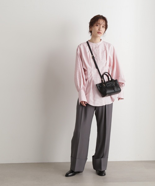 N.（N. Natural Beauty Basic）（エヌエヌナチュラルビューティーベーシック）の「◆ロールアップワイドパンツ（スラックス・レディース・イエロー/グレー・MEDIUM）」の10枚目の写真