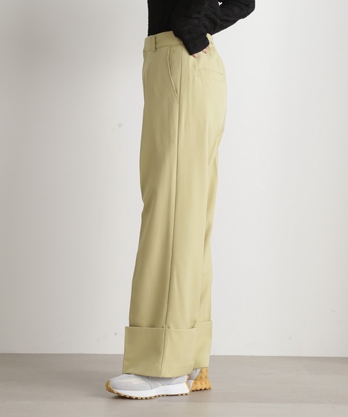 N.（N. Natural Beauty Basic）（エヌエヌナチュラルビューティーベーシック）の「◆ロールアップワイドパンツ（スラックス・レディース・イエロー/グレー・MEDIUM）」の19枚目の写真