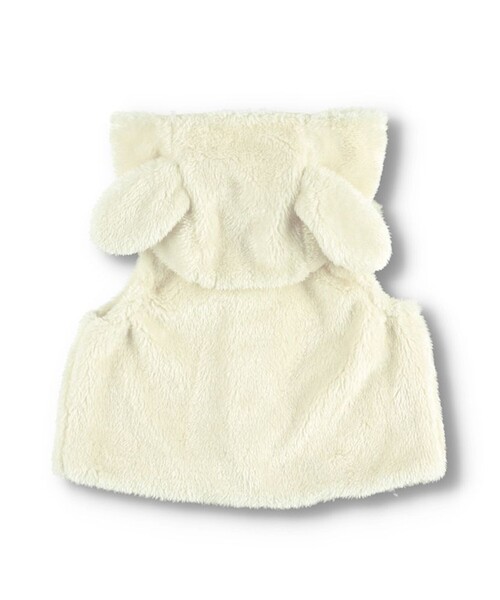 BRANSHES（ブランシェス）の「【ベビー】フード取り外し可能うさ耳ボアベスト（その他ベビー用品・キッズ・アイボリー/ピンク・FREE）」の4枚目の写真