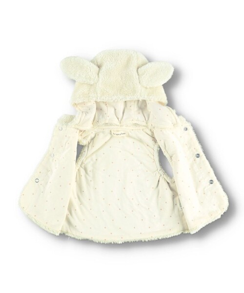 BRANSHES（ブランシェス）の「【ベビー】フード取り外し可能うさ耳ボアベスト（その他ベビー用品・キッズ・アイボリー/ピンク・FREE）」の5枚目の写真