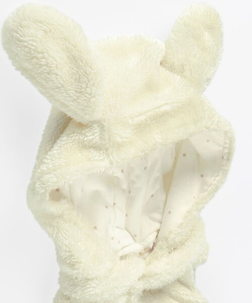 BRANSHES（ブランシェス）の「【ベビー】フード取り外し可能うさ耳ボアベスト（その他ベビー用品・キッズ・アイボリー/ピンク・FREE）」の7枚目の写真