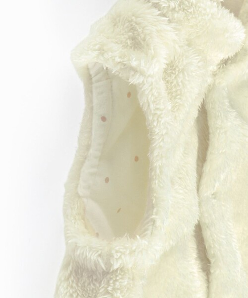 BRANSHES（ブランシェス）の「【ベビー】フード取り外し可能うさ耳ボアベスト（その他ベビー用品・キッズ・アイボリー/ピンク・FREE）」の9枚目の写真