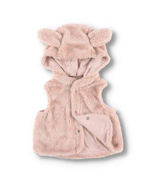 BRANSHES（ブランシェス）の「【ベビー】フード取り外し可能うさ耳ボアベスト（その他ベビー用品・キッズ・アイボリー/ピンク・FREE）」の12枚目の写真