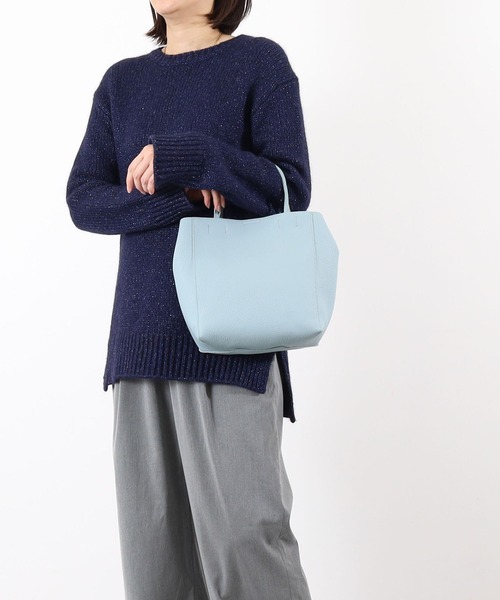COOCO(クーコ)の「ソフトフェイクレザー2WAYトートバッグ(トートバッグ・レディース・ブラック/キャメル/ライトグリーン/アイボリー/ライトグレー/カーキ/サックスブルー/グレー系その他・9)」の9枚目の写真