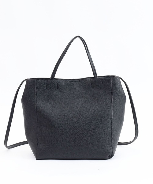 COOCO(クーコ)の「ソフトフェイクレザー2WAYトートバッグ(トートバッグ・レディース・ブラック/キャメル/ライトグリーン/アイボリー/ライトグレー/カーキ/サックスブルー/グレー系その他・9)」の17枚目の写真