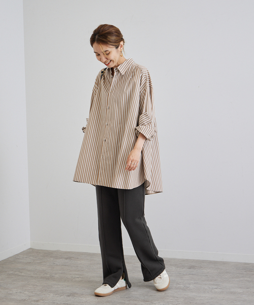 FRAMeWORK（フレームワーク）の「SWEAT ピンタックパンツ（スウェットパンツ・レディース・ホワイト/スミクロ・FREE）」の4枚目の写真