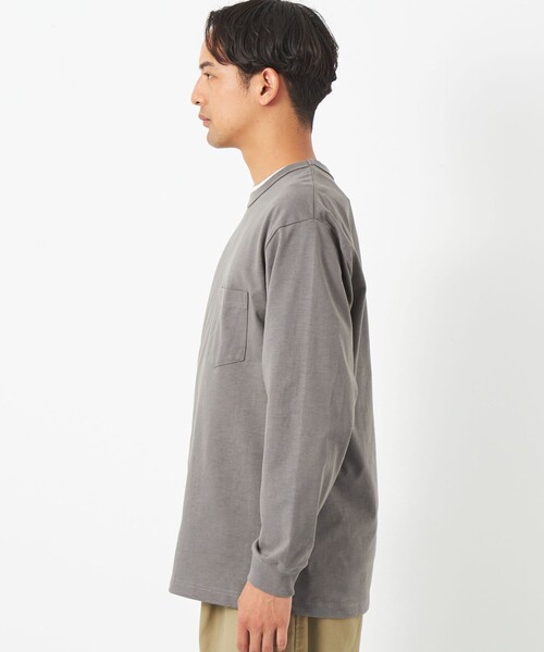 green label relaxing(グリーンレーベルリラクシング)の「ヘビーウェイト クルーネック カットソー(Tシャツ/カットソー・メンズ・ピンク/ダークグレー/ケリー/オフホワイト・M/XXL/L/S/XL)」の7枚目の写真