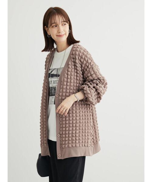 RAY CASSIN FAVORI(レイカズンフェバリ)の「・RAY CASSIN ポップコーンカーディガン(カーディガン/ボレロ・レディース・ブルー/ライトグレー/グレイッシュベージュ/ブラック・FREE)」の8枚目の写真