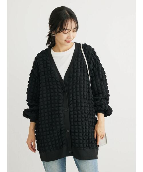 RAY CASSIN FAVORI(レイカズンフェバリ)の「・RAY CASSIN ポップコーンカーディガン(カーディガン/ボレロ・レディース・ブルー/ライトグレー/グレイッシュベージュ/ブラック・FREE)」の13枚目の写真