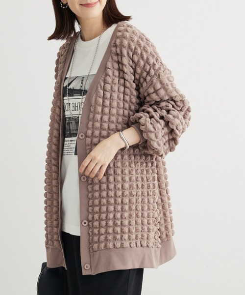 RAY CASSIN FAVORI(レイカズンフェバリ)の「・RAY CASSIN ポップコーンカーディガン(カーディガン/ボレロ・レディース・ブルー/ライトグレー/グレイッシュベージュ/ブラック・FREE)」の4枚目の写真