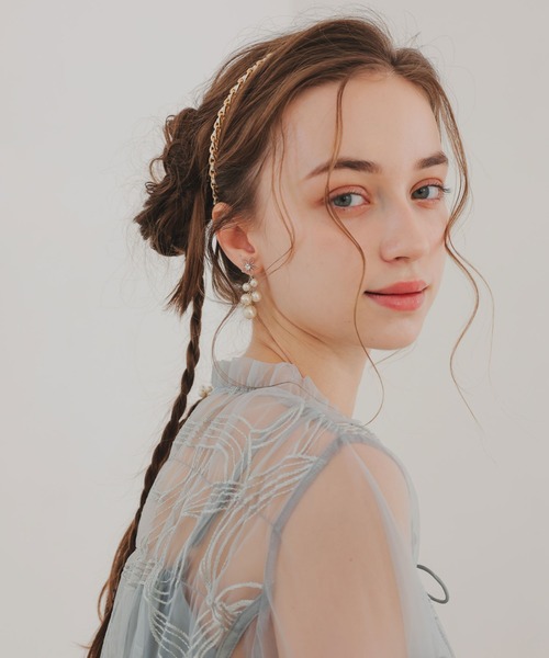 Dorry Doll(ドリードール)の「フラワーモチーフパールピアス(ピアス(両耳用)・レディース・ゴールド/シルバー・FREE)」の6枚目の写真