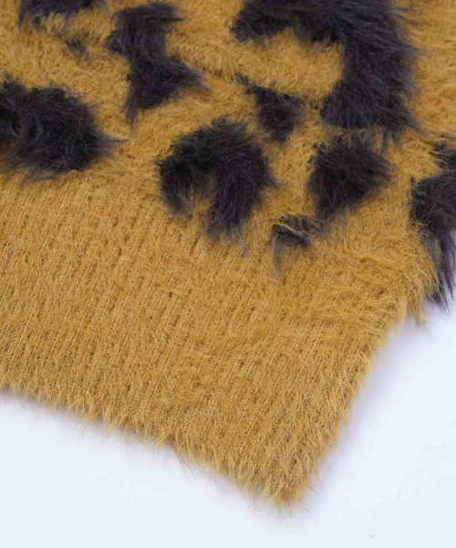 X-girl(エックスガール)の「LEOPARD KNIT CARDIGAN(カーディガン/ボレロ・レディース・チャコール/ベージュ・ONE SIZE)」の7枚目の写真