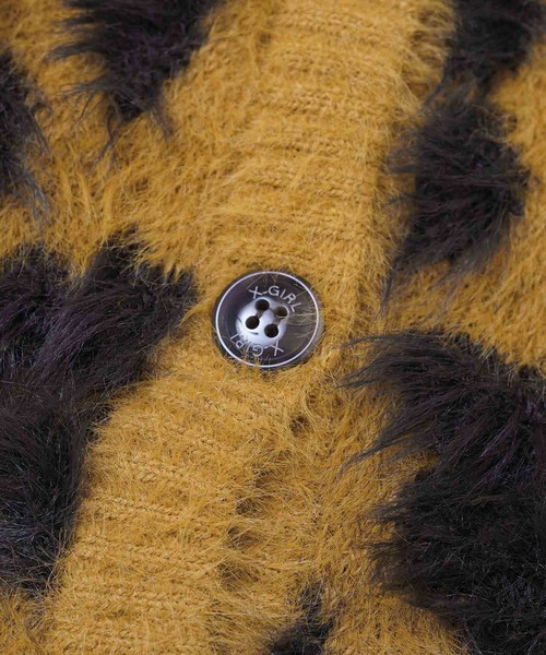 X-girl(エックスガール)の「LEOPARD KNIT CARDIGAN(カーディガン/ボレロ・レディース・チャコール/ベージュ・ONE SIZE)」の8枚目の写真