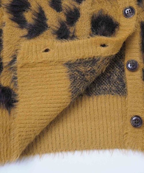 X-girl(エックスガール)の「LEOPARD KNIT CARDIGAN(カーディガン/ボレロ・レディース・チャコール/ベージュ・ONE SIZE)」の9枚目の写真