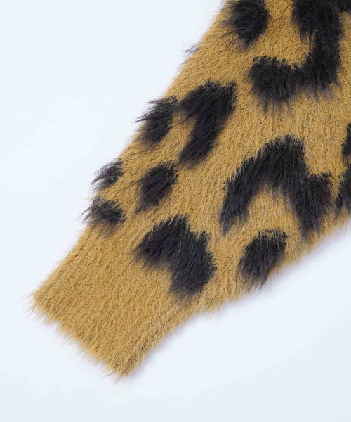 X-girl(エックスガール)の「LEOPARD KNIT CARDIGAN(カーディガン/ボレロ・レディース・チャコール/ベージュ・ONE SIZE)」の10枚目の写真