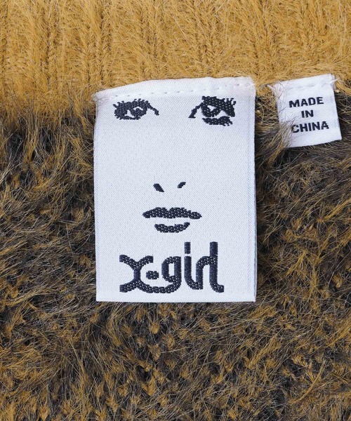 X-girl(エックスガール)の「LEOPARD KNIT CARDIGAN(カーディガン/ボレロ・レディース・チャコール/ベージュ・ONE SIZE)」の11枚目の写真