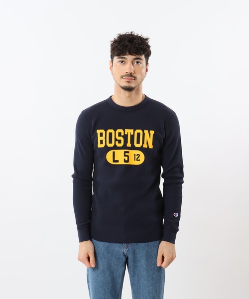 Champion(チャンピオン)の「【Champion/チャンピオン】メンズ ベーシック ロングスリーブTシャツ(Tシャツ/カットソー・メンズ・ネイビー/ブラック系その他2/ホワイト×ネイビー/モカ/グレー/ホワイト系その他7/オリーブ/ブラック系その他・LARGE/MEDIUM/X-LARGE/SMALL)」の8枚目の写真