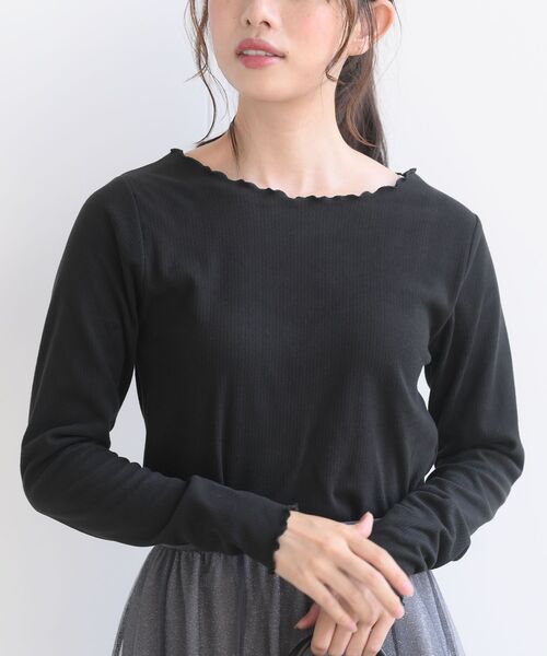 rps(アールピーエス)の「起毛リブメロークルーネックカットソー(Tシャツ/カットソー・レディース・グレイッシュベージュ/グレイッシュブルー/アイボリー/ブラック・フリー)」の19枚目の写真