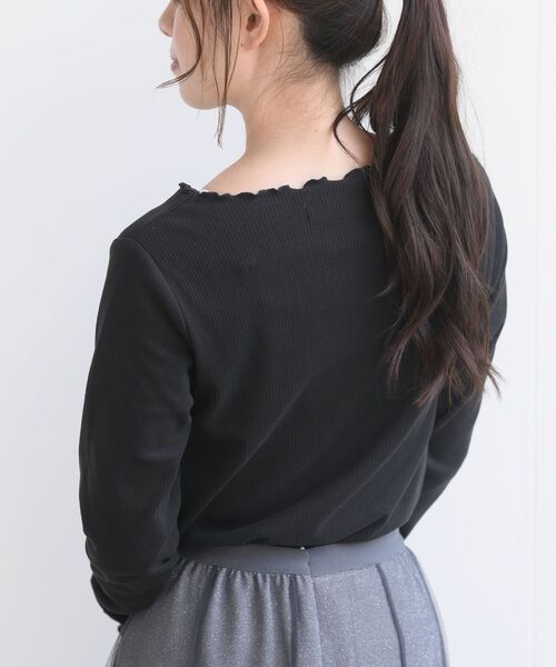 rps(アールピーエス)の「起毛リブメロークルーネックカットソー(Tシャツ/カットソー・レディース・グレイッシュベージュ/グレイッシュブルー/アイボリー/ブラック・フリー)」の21枚目の写真