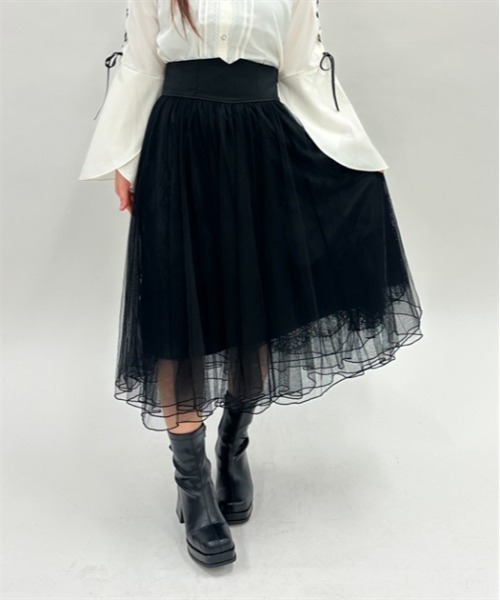 axes femme POETIQUE(アクシーズファムポエティック)の「フェイバリットカラースカート(スカート・レディース・イエロー/ピンク/グリーン/ワイン/ブラック/ブルー・MEDIUM)」の2枚目の写真