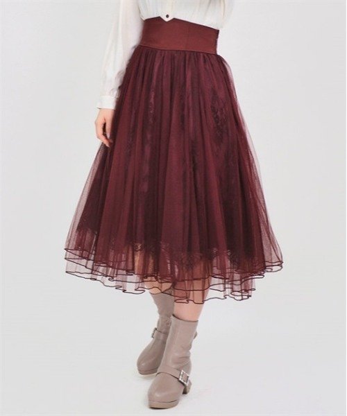axes femme POETIQUE(アクシーズファムポエティック)の「フェイバリットカラースカート(スカート・レディース・イエロー/ピンク/グリーン/ワイン/ブラック/ブルー・MEDIUM)」の7枚目の写真