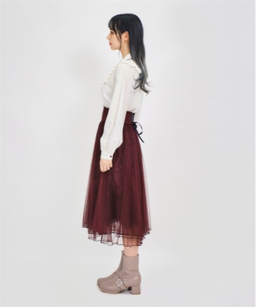 axes femme POETIQUE(アクシーズファムポエティック)の「フェイバリットカラースカート(スカート・レディース・イエロー/ピンク/グリーン/ワイン/ブラック/ブルー・MEDIUM)」の8枚目の写真