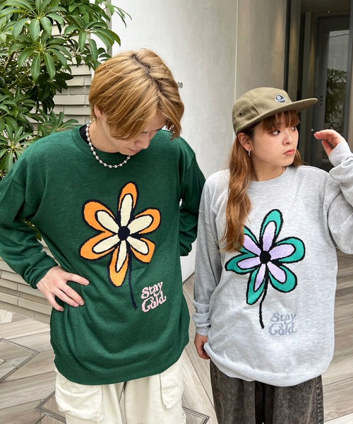 【STAYGOLD】フラワーモチーフ クルーニット / Flower Motif Crew Knit（ニット/セーター）｜STAY GOLD（ステイゴールド） mdprevattcaulkingandwaterproofing.com