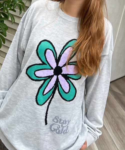 【STAYGOLD】フラワーモチーフ クルーニット / Flower Motif Crew Knit（ニット/セーター）｜STAY GOLD（ステイゴールド） mdprevattcaulkingandwaterproofing.com