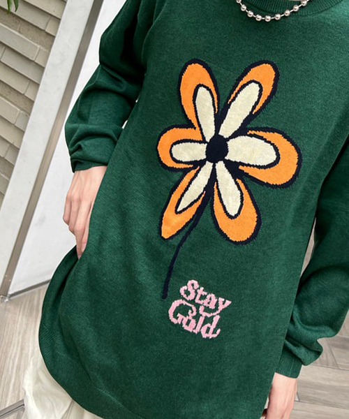 【STAYGOLD】フラワーモチーフ クルーニット / Flower Motif Crew Knit（ニット/セーター）｜STAY GOLD（ステイゴールド） mdprevattcaulkingandwaterproofing.com
