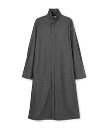 ウールカシミヤポプリンメルトン ハイネックワンピース