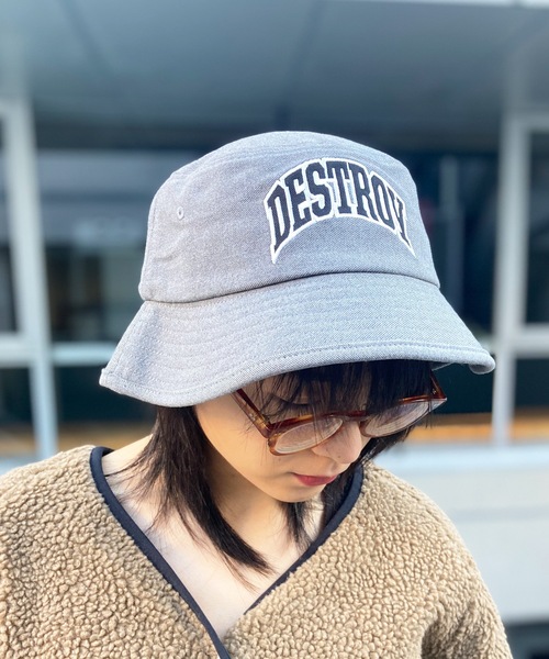 HUF（ハフ）の「【HUF】ハフ DESTROY REBUILD  BUCKET  デストロイ リビルド バケットハット HT00670（ハット・メンズ・ブラック/グレー・S-M）」の2枚目の写真