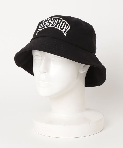 HUF（ハフ）の「【HUF】ハフ DESTROY REBUILD  BUCKET  デストロイ リビルド バケットハット HT00670（ハット・メンズ・ブラック/グレー・S-M）」の5枚目の写真