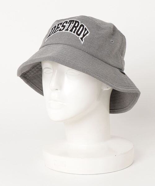 HUF（ハフ）の「【HUF】ハフ DESTROY REBUILD  BUCKET  デストロイ リビルド バケットハット HT00670（ハット・メンズ・ブラック/グレー・S-M）」の4枚目の写真